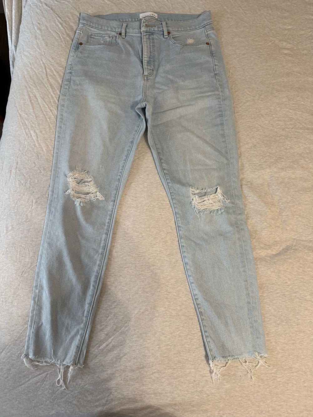 LOFT Light Blue Distressed Skinny Jeans